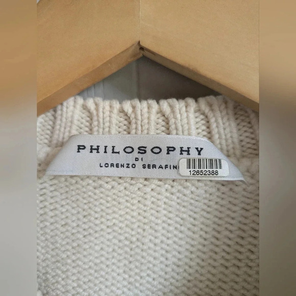 Philosophy di Lorenzo Serafini Striped Sleeveless Sweater Vest in Cream Black - Picture 2 of 10